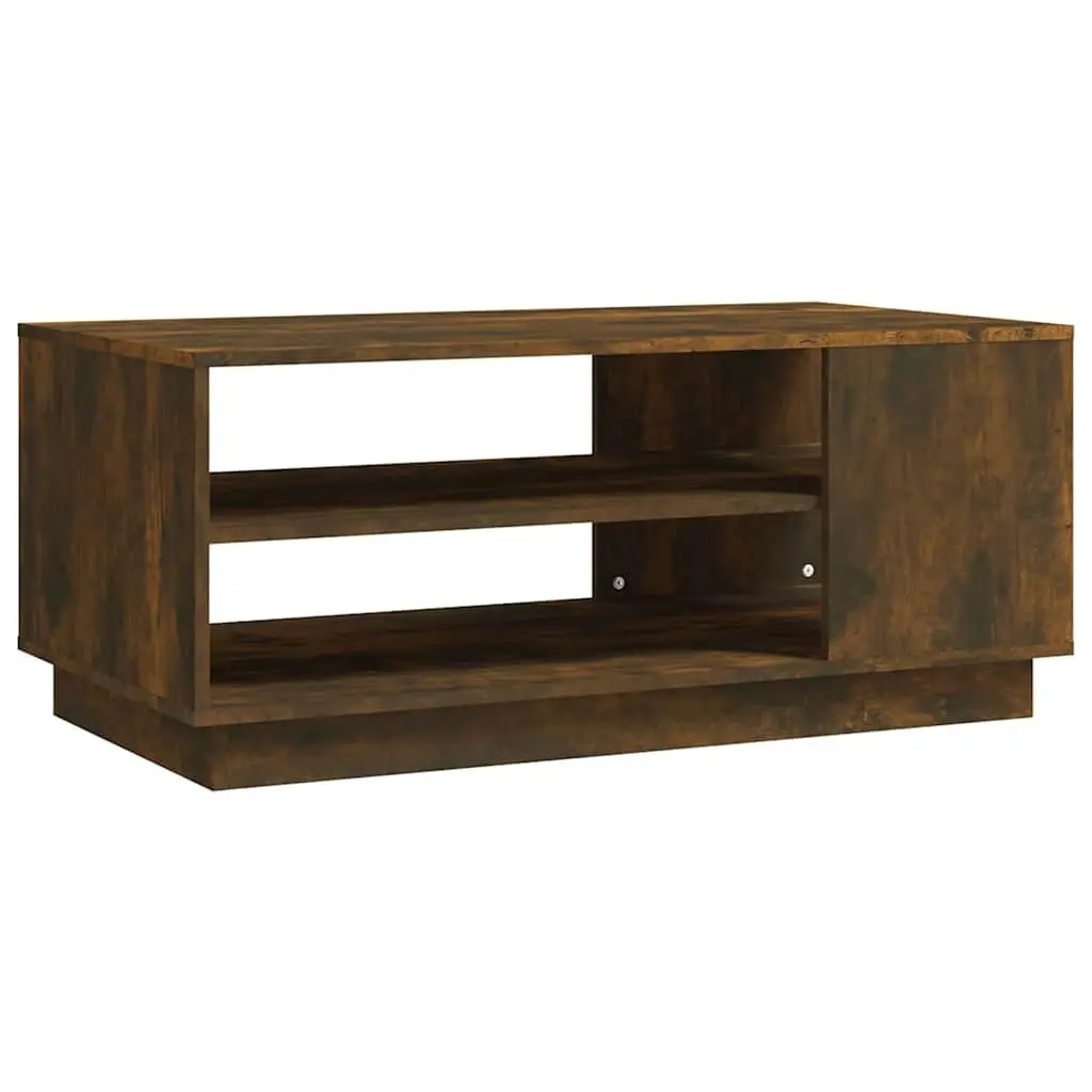 Coffee Table Modern Design Storage Shelves Brown Living Room Accent Furniture