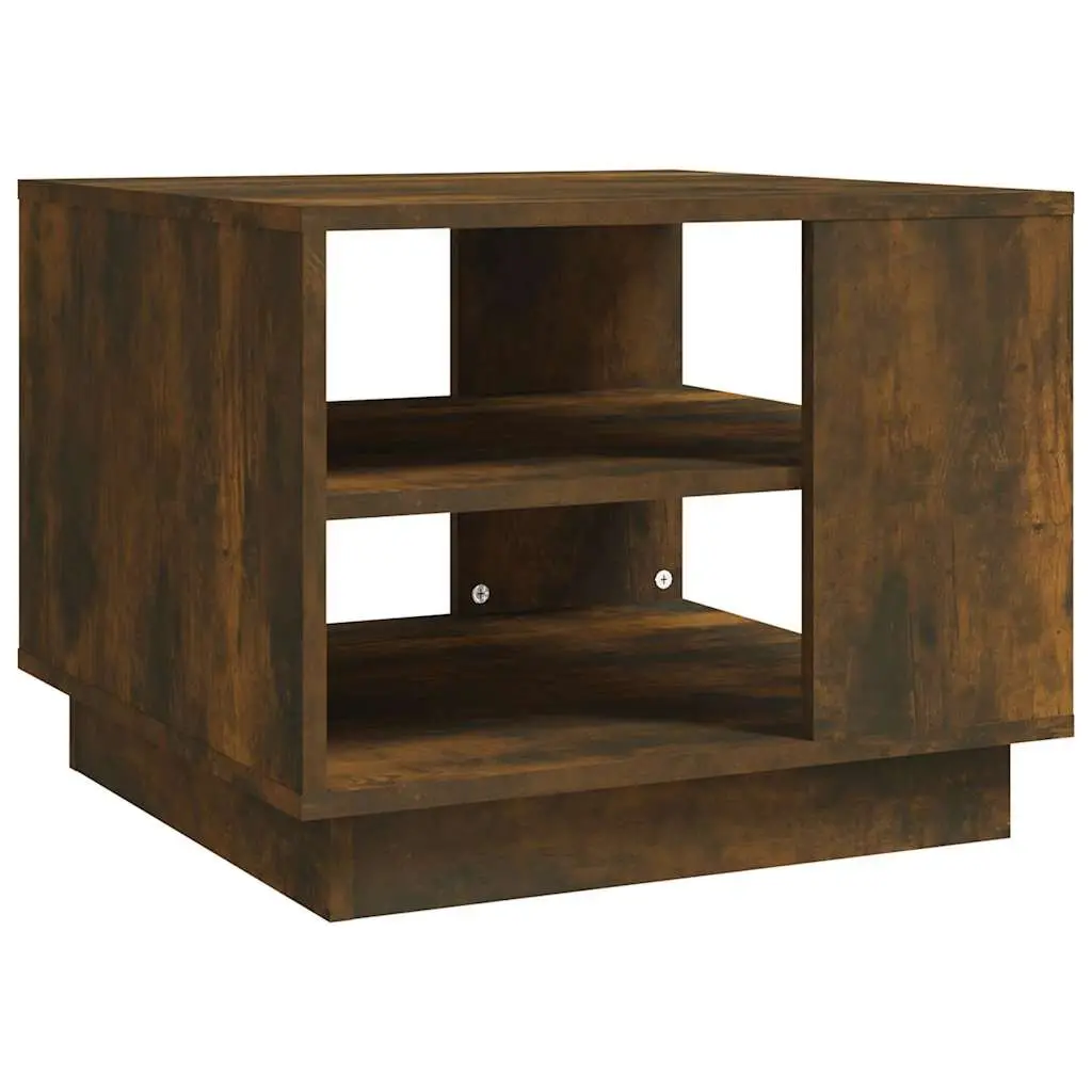 Coffee Table Brown Engineered Wood Modern Living Room Accent Storage Shelves
