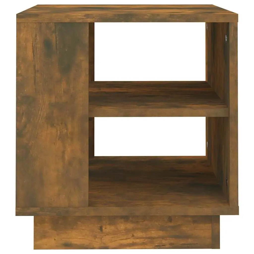 Coffee Table Brown Engineered Wood 2 Shelves Modern Living Room Accent Storage