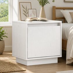 White Bedside Cabinet Made from Solid Pinewood
