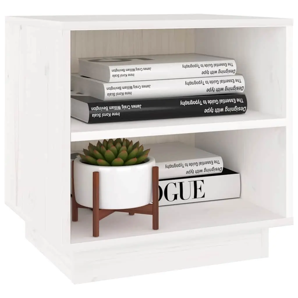 Wooden Bedside Cabinets White 40x34x40 cm Set of 2 Storage Tables