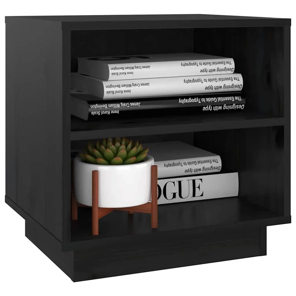 Bedside Cabinets Black 40x34x40 cm Solid Wood Storage Side Tables