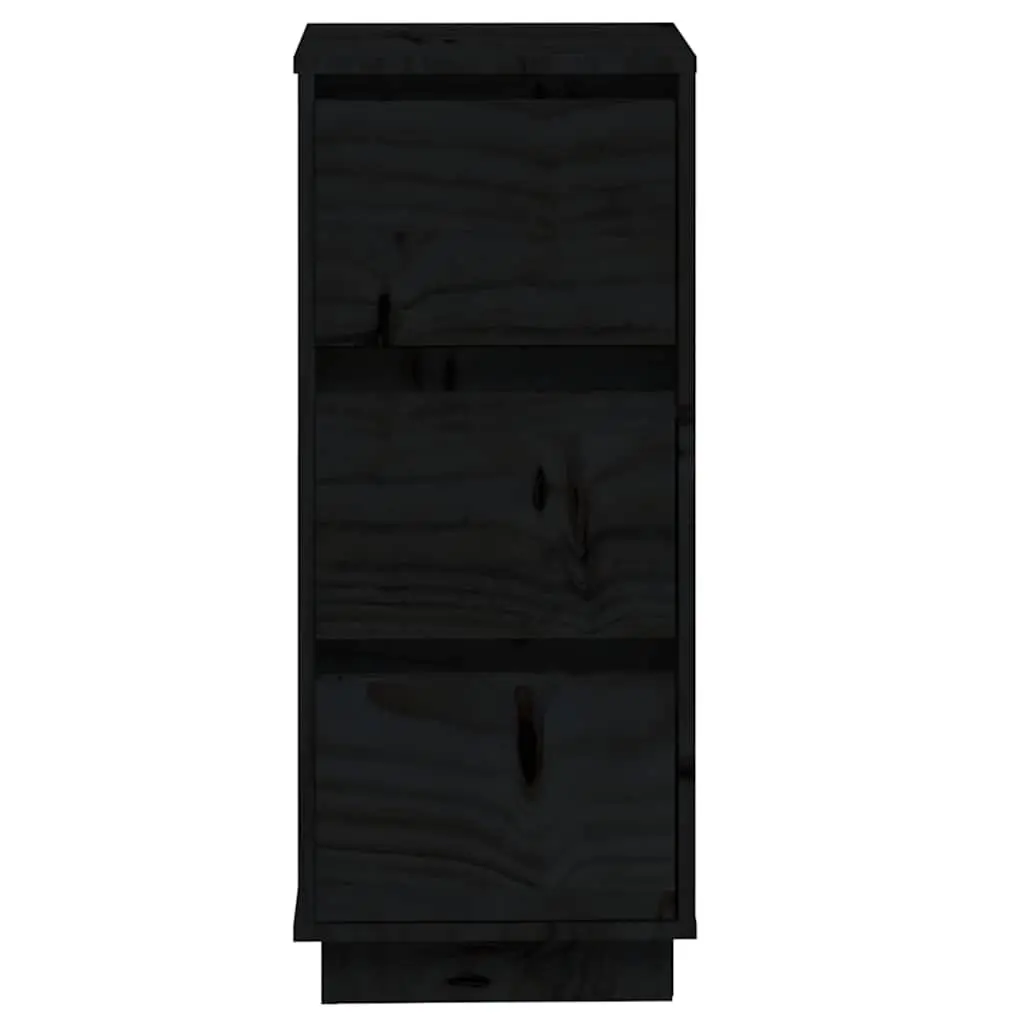 Solid Wood Sideboards Black 32 x 34 x 75 cm Storage Cabinet Pinewood Living Room Furniture