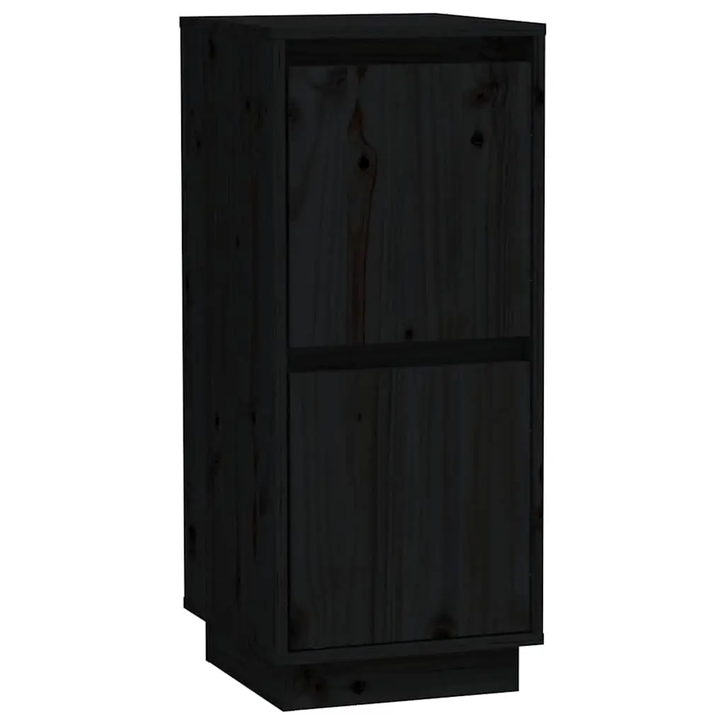 Solid Wood Pine Sideboards Black 2 Piece Storage Cabinet Buffet Furniture Set