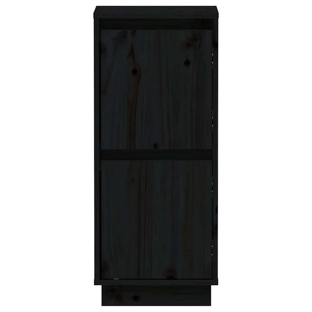 Solid Wood Pine Sideboards Black 2 Piece Storage Cabinet Buffet Furniture Set
