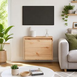 Compact Wall Cabinet - Solid Pinewood, 45x30x35 cm
