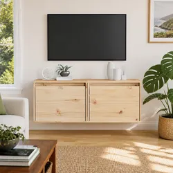 Charming Wall Cabinets Set of 2 Brown 45x30x35 cm Solid Pine Wood