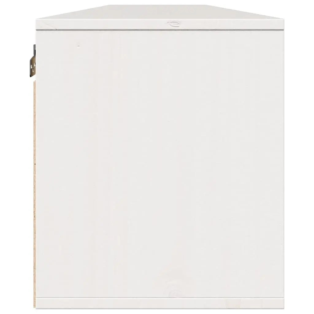 Wall Cabinet White 100x30x35 cm Floating Storage Shelving Unit Solid Pinewood