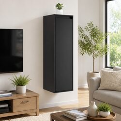 Black Wall Cabinets 2 pcs for Easy Storage