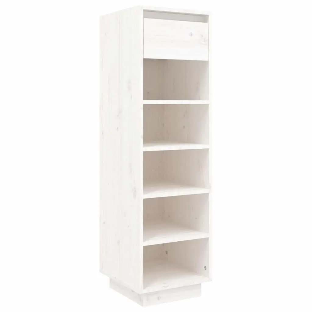 Shoe Cabinet White Storage Organiser 5 Compartments 1 Drawer Footwear Rack