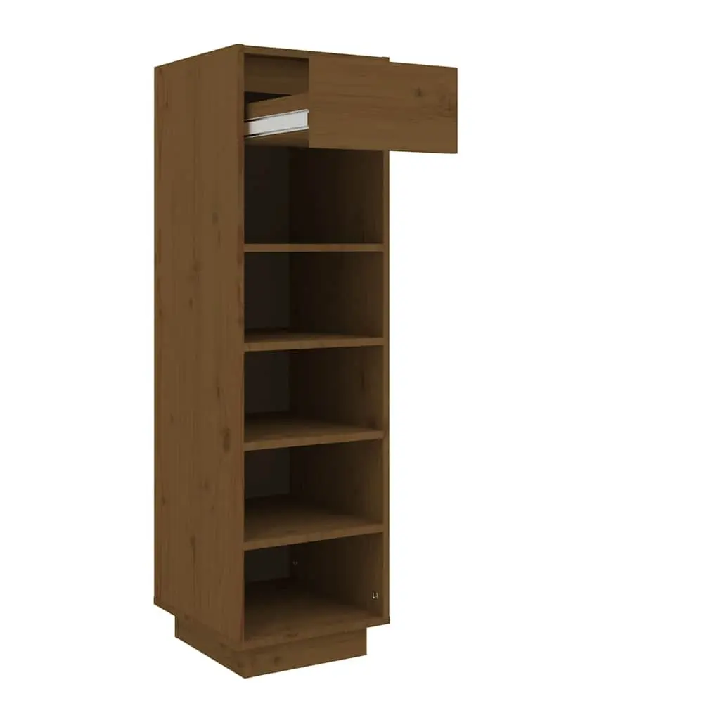 Shoe Cabinet Brown 5 Compartments Drawer Floating Feet Storage Organiser