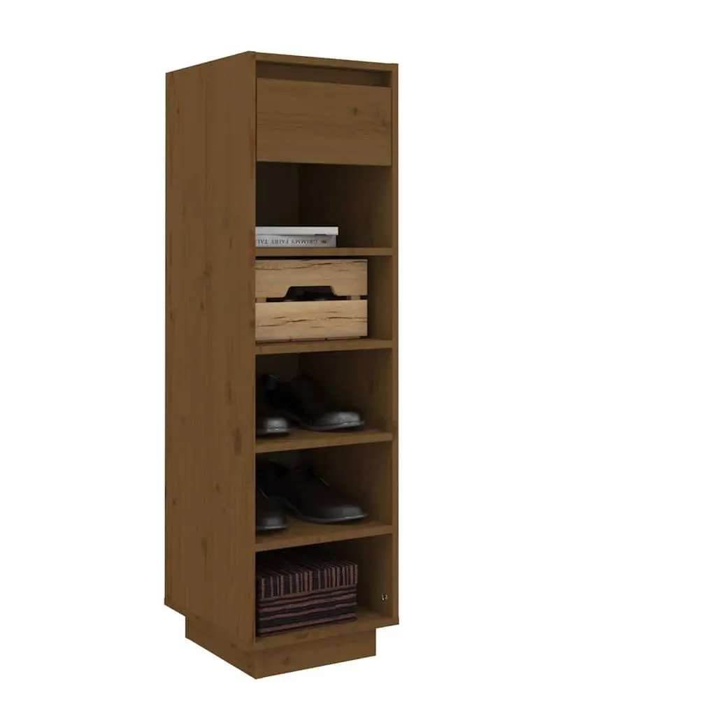 Shoe Cabinet Brown 5 Compartments Drawer Floating Feet Storage Organiser