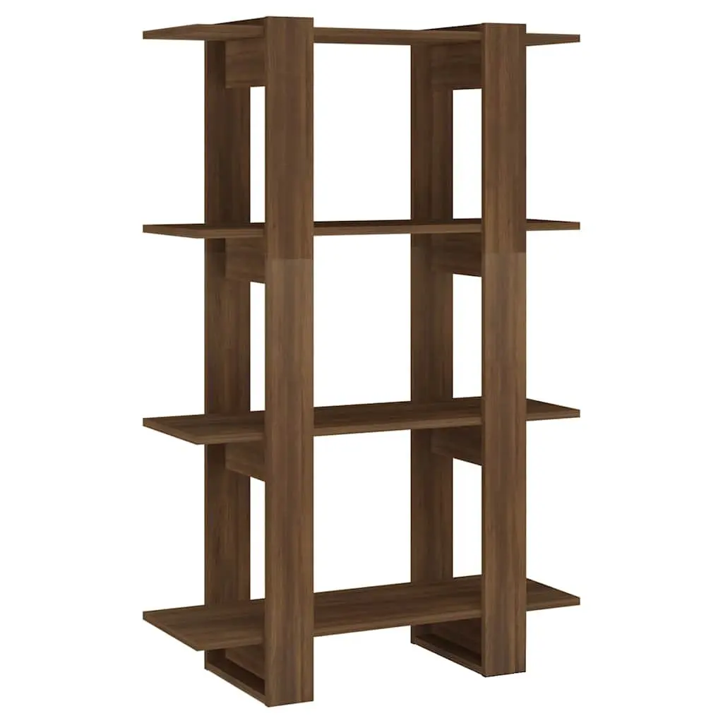 Book Cabinet Brown Oak 80x30x123.5cm Wooden Shelving Unit Room Divider Storage