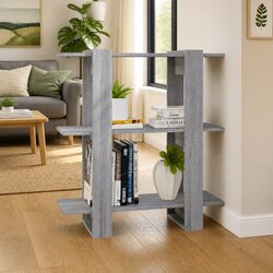 Grey Wooden Book Cabinet with Ample Storage