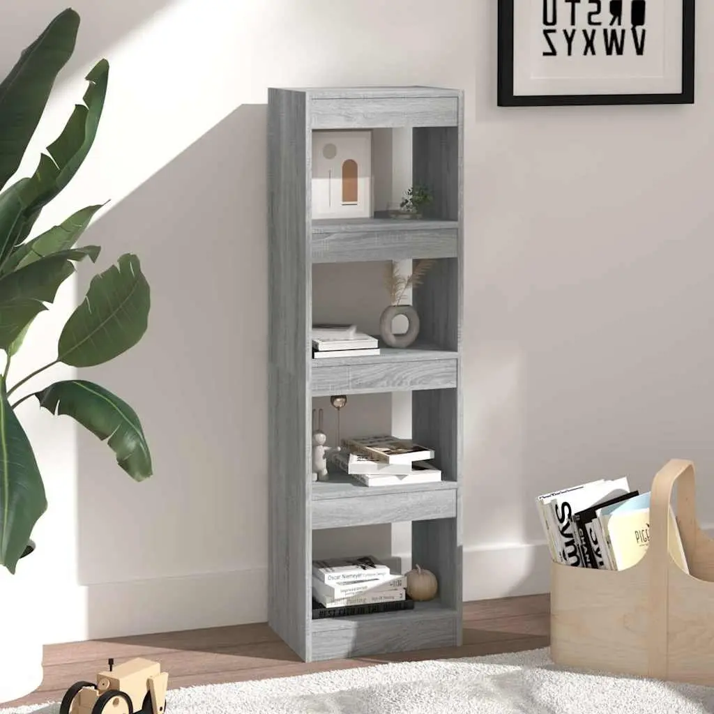 Book Cabinet Grey Tall Bookshelf Room Divider Storage Unit