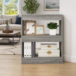 Grey Sonoma Book Cabinet with Room Divider Functionality