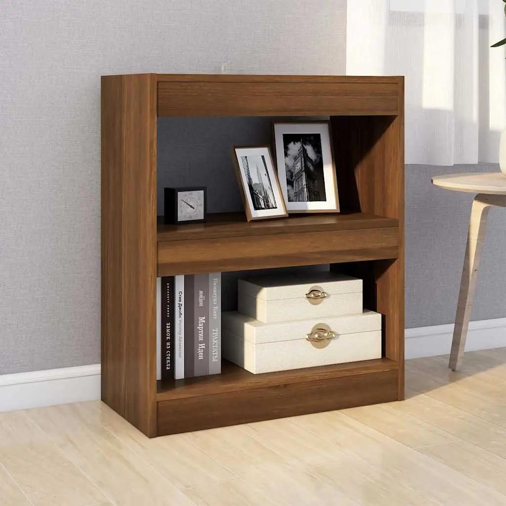 Book Cabinet Brown Oak Standing Room Divider Shelving Unit Storage Bookcase