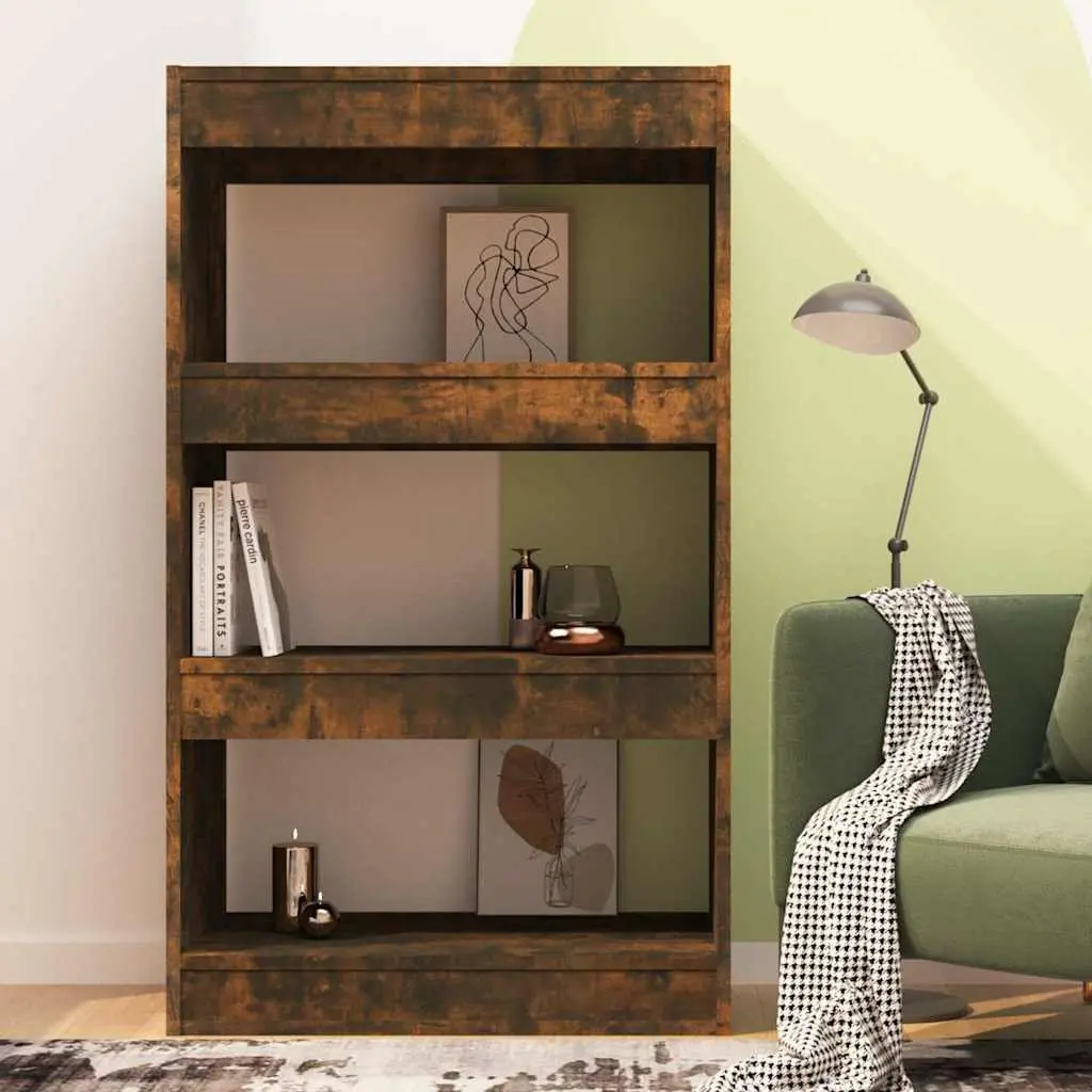 Book Cabinet Smoked Oak 60x30x103cm Engineered Wood Room Divider Storage