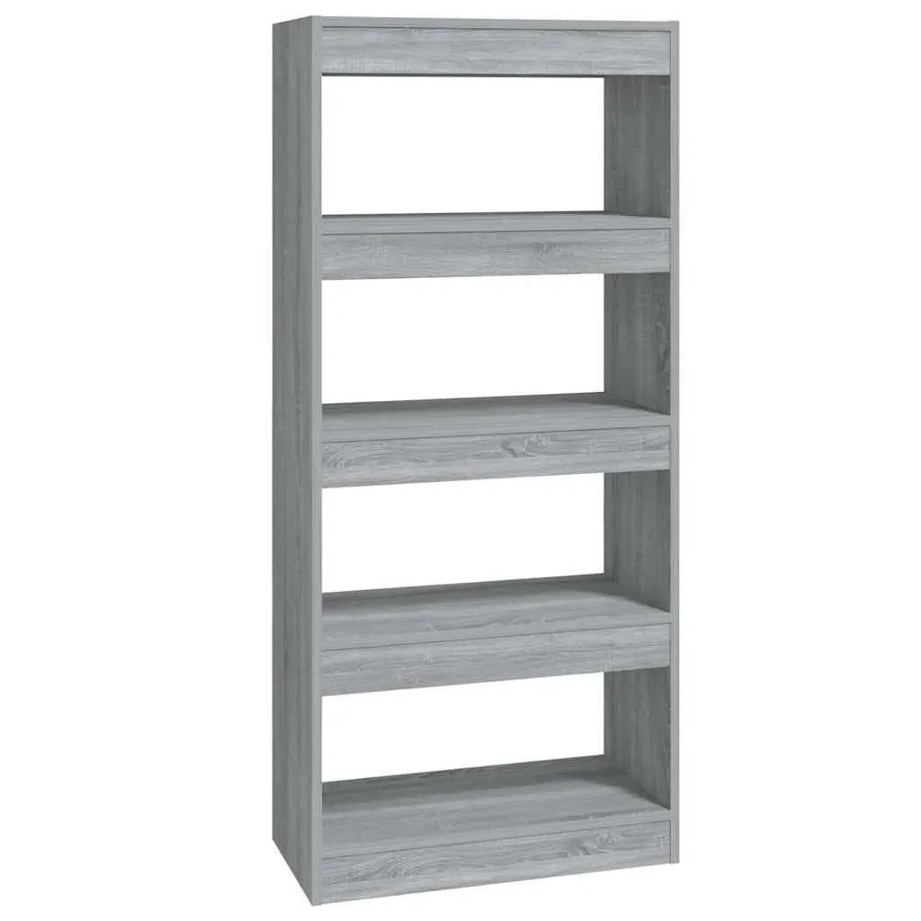Book Cabinet Room Divider Grey Sonoma 60x30x135 cm Engineered Wood Shelving Unit