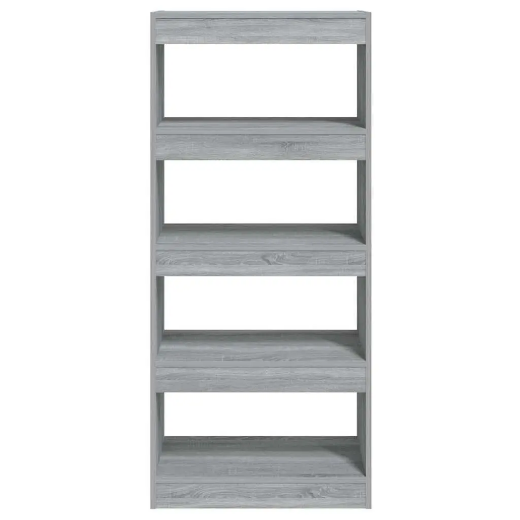 Book Cabinet Room Divider Grey Sonoma 60x30x135 cm Engineered Wood Shelving Unit