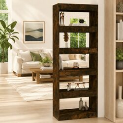 Smoked Oak Book Cabinet Room Divider 60x30x166cm