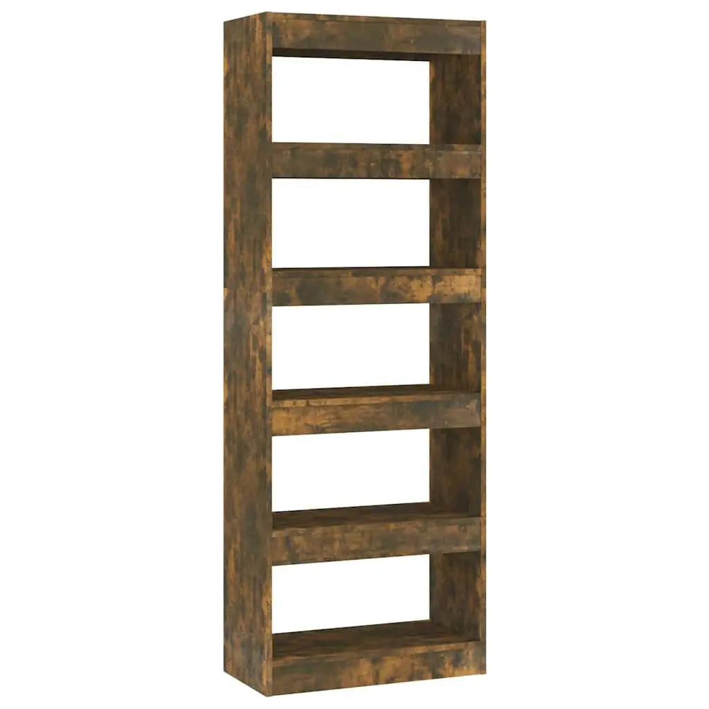 Book Cabinet Smoked Oak 60x30x166cm Engineered Wood Room Divider Shelf Storage
