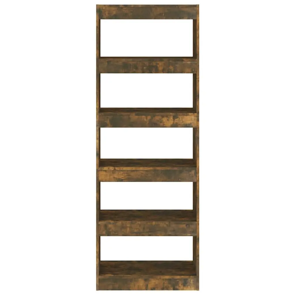 Book Cabinet Smoked Oak 60x30x166cm Engineered Wood Room Divider Shelf Storage