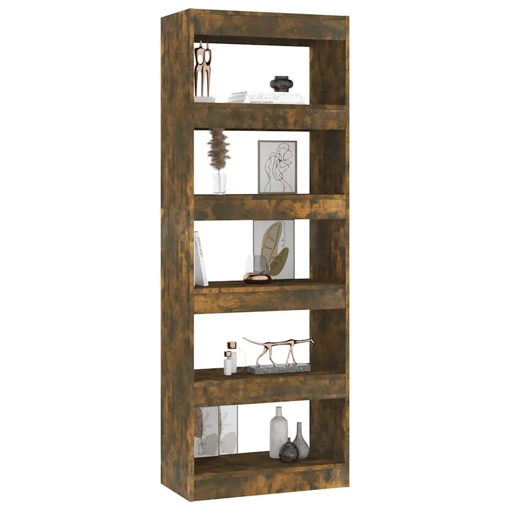 Book Cabinet Smoked Oak 60x30x166cm Engineered Wood Room Divider Shelf Storage