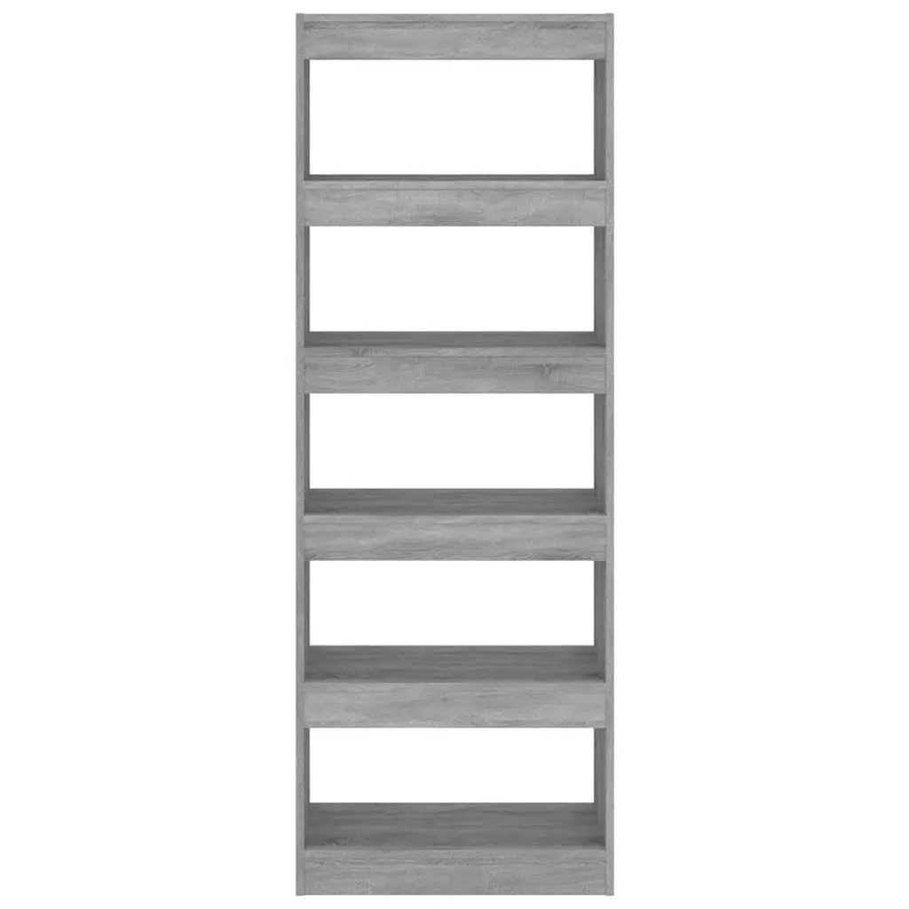 Bookshelf Grey Sonoma Engineered Wood 60x30x166cm Dual Purpose Room Divider Storage Cabinet