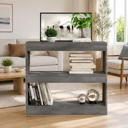 Sleek Grey Book Cabinet: Storage and Style Combined