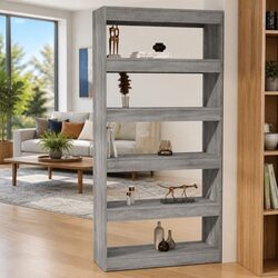 Concise and Stylish Grey Sonoma Book Cabinet