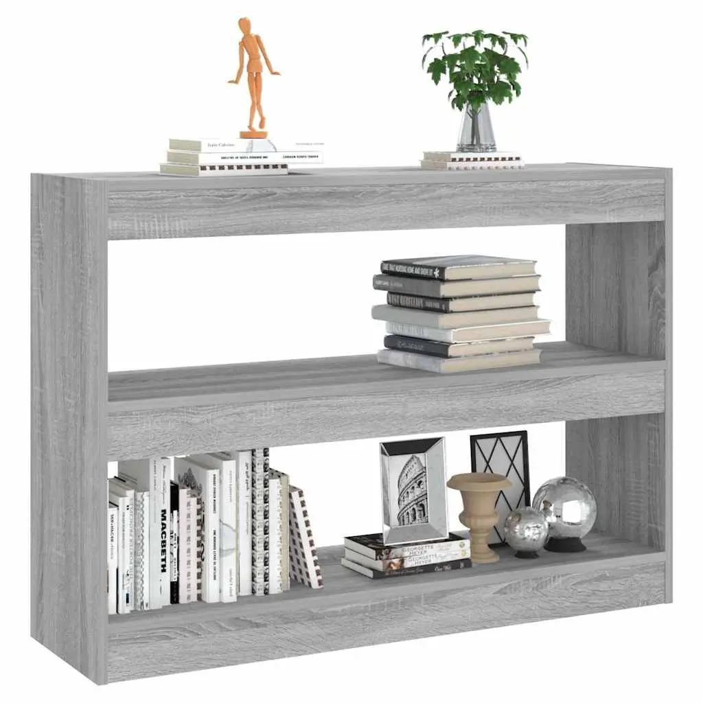 Book Cabinet Grey Sonoma 100x30x72cm Room Divider Storage Shelving Unit