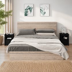 Bedside Cabinets 2 pcs Black 40x35x49 cm Solid Wood Pine Nightstand Drawer