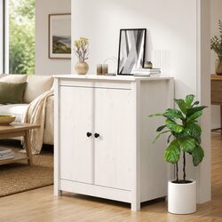 Compact White Sideboard Storage Cabinet