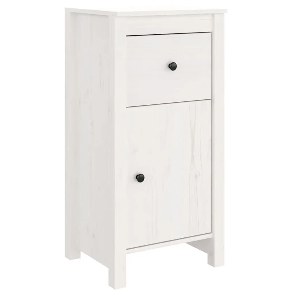 2 Piece Sideboards White Solid Pine Storage Cabinet 40x35x80 cm Sturdy Top Display Surface