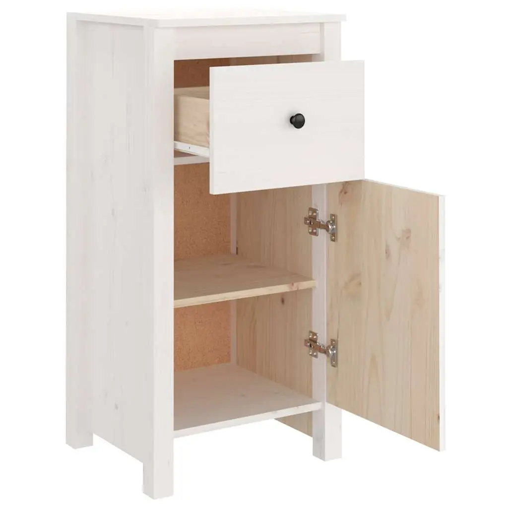 2 Piece Sideboards White Solid Pine Storage Cabinet 40x35x80 cm Sturdy Top Display Surface