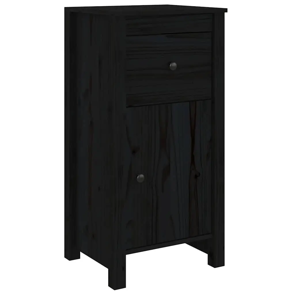 Solid Wood Pine Sideboards Black 40cm W x 35cm D x 80cm H Ample Storage Space