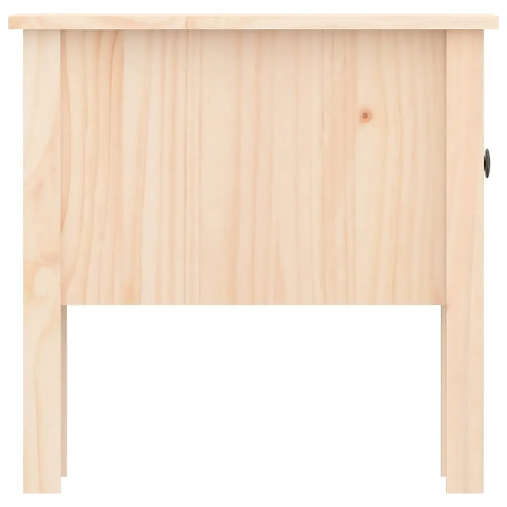 Solid Wood Pine Side Table Brown 50x50x49cm Drawer Storage End Table