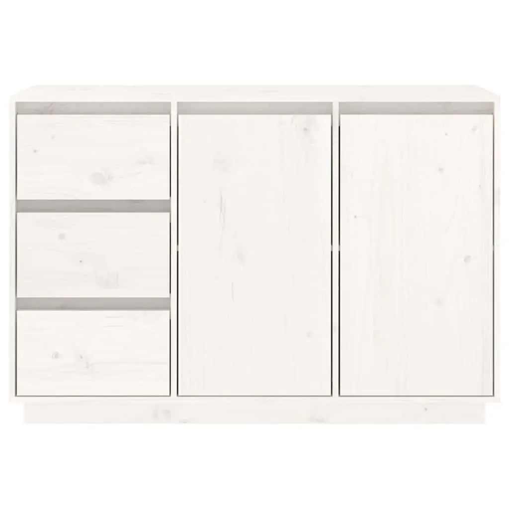 Sideboard White Solid Pine Wood 2 Doors 3 Drawers Storage Cabinet