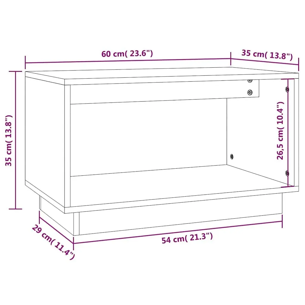 TV Cabinet 60x35x35 cm Solid Pine Wood Storage Unit Living Room Furniture Brown