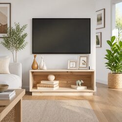 Concise TV Cabinet 90x35x35 cm Solid Pine Wood Design