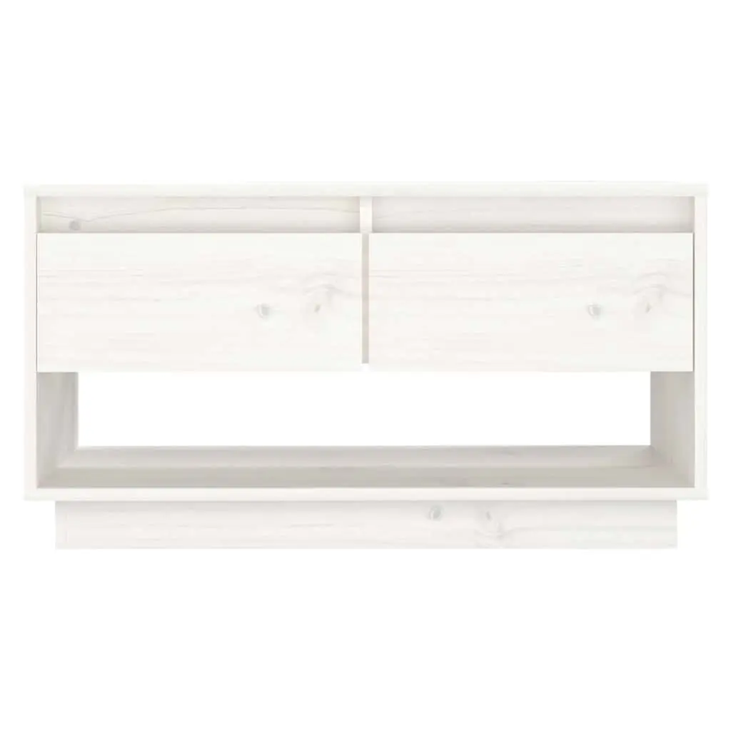 White Solid Wood Pine TV Cabinet