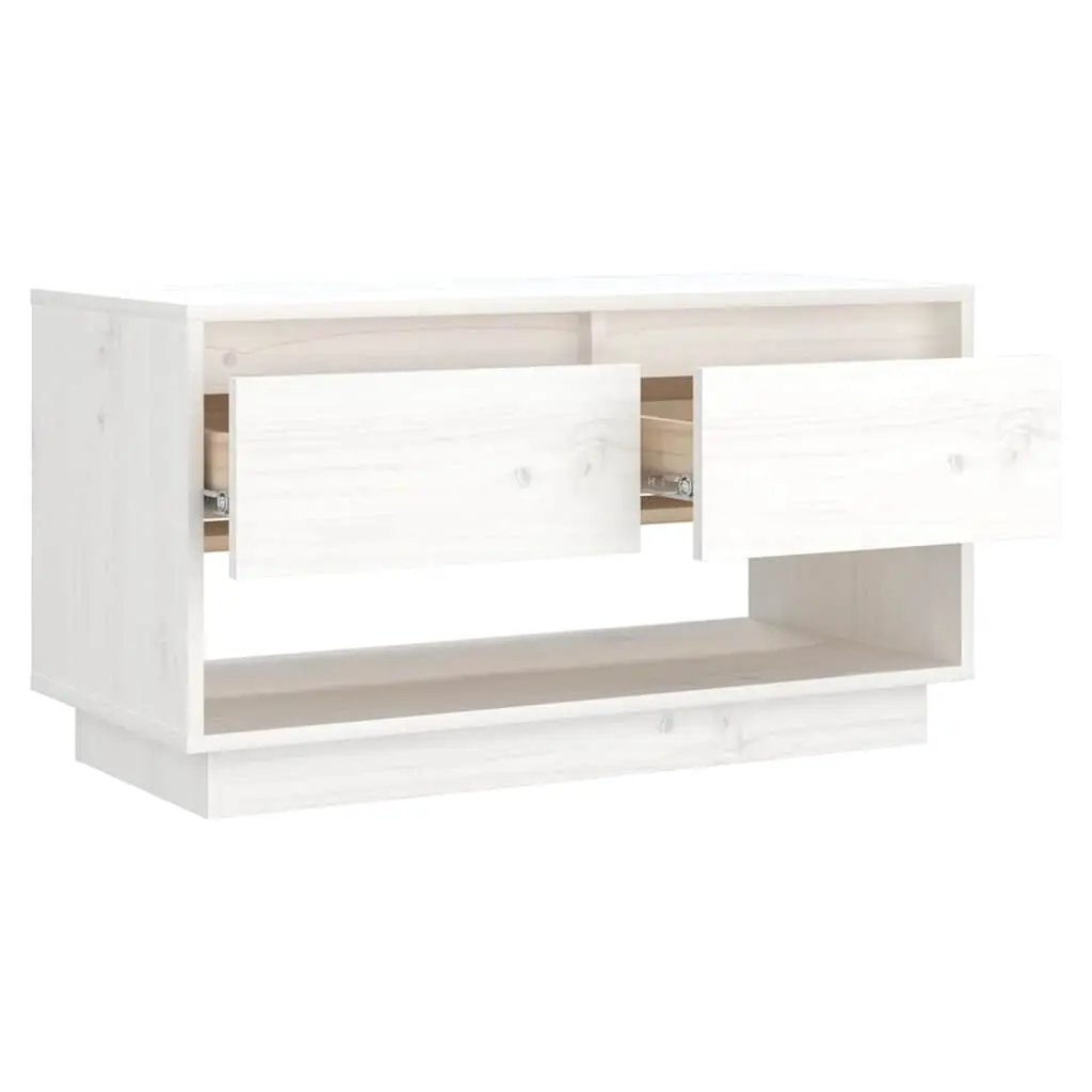 White Solid Wood Pine TV Cabinet