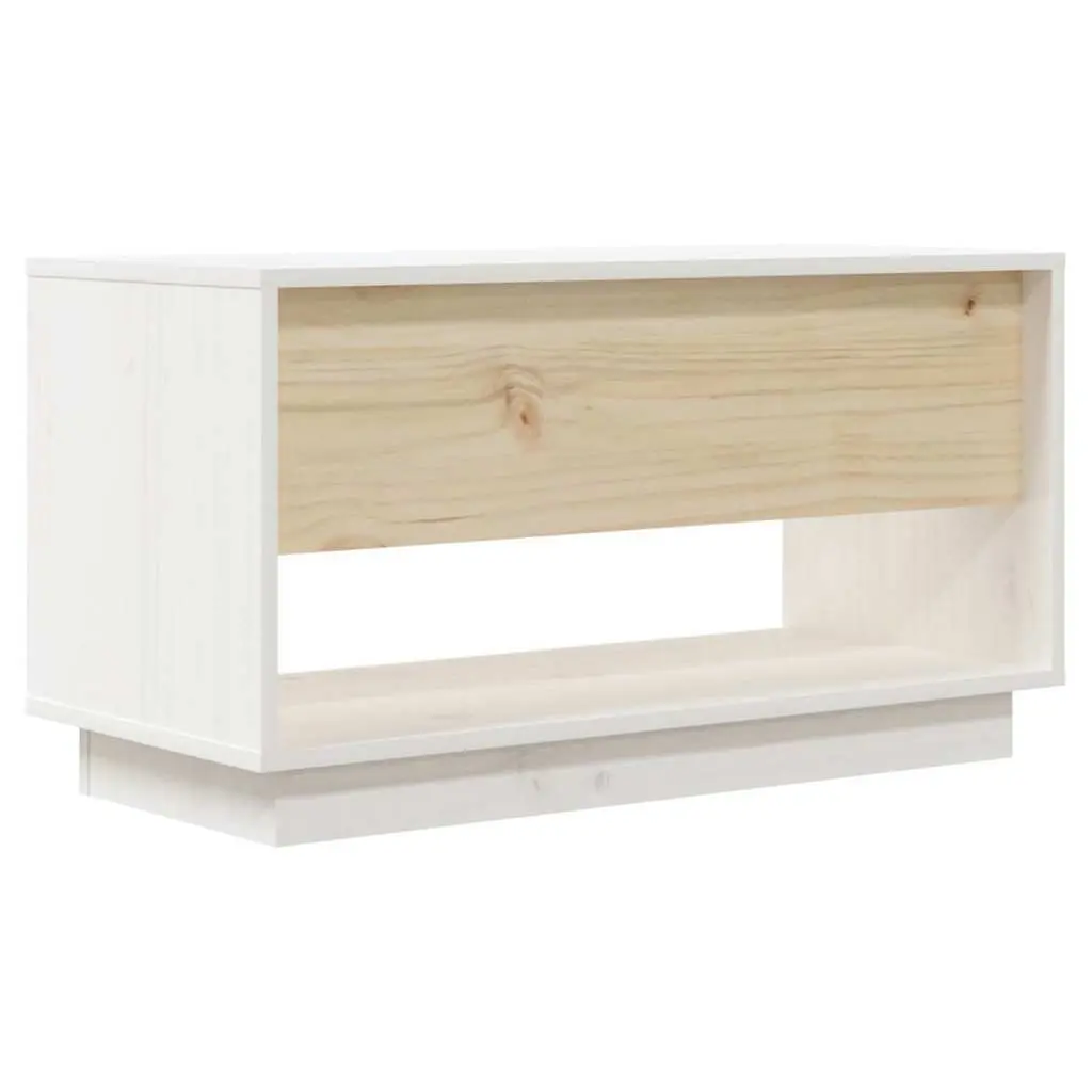 White Solid Wood Pine TV Cabinet