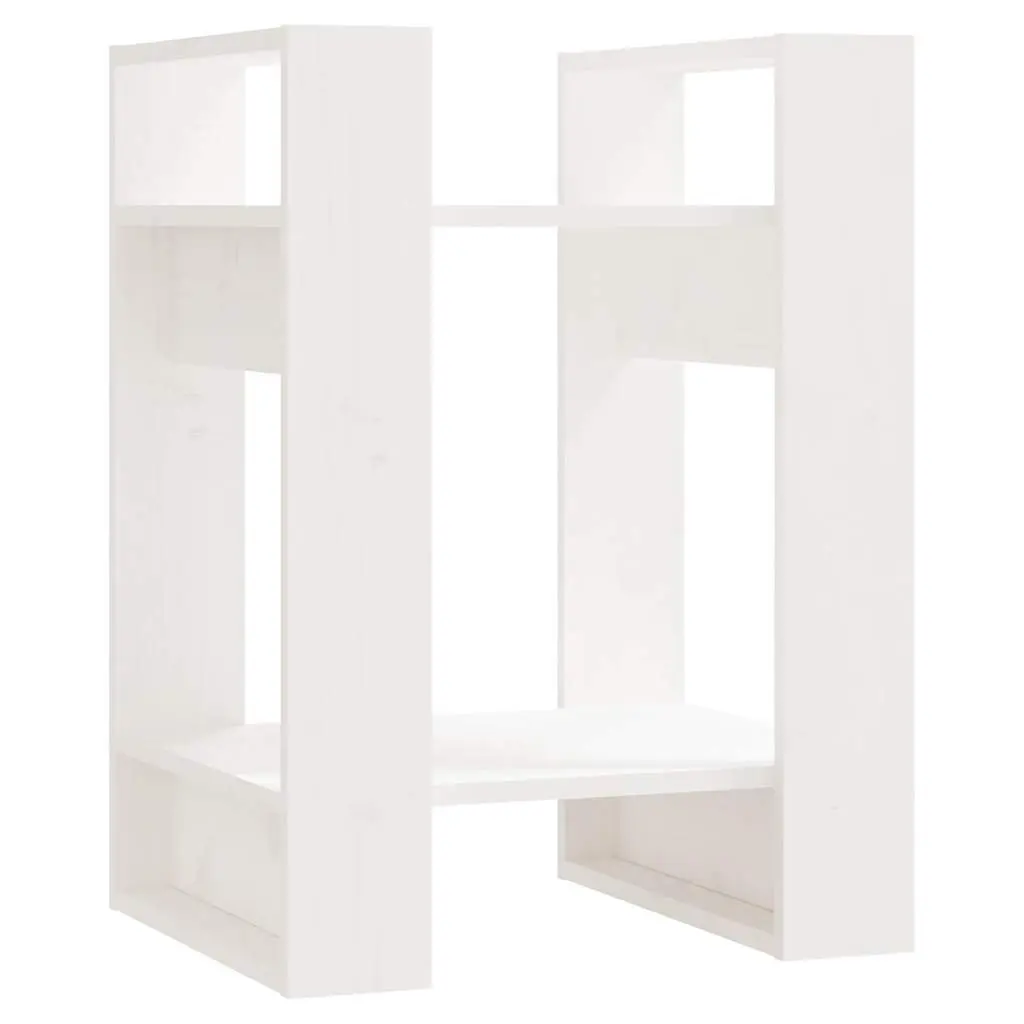 Book Cabinet Room Divider White Solid Pine Wood Shelving Storage Organiser