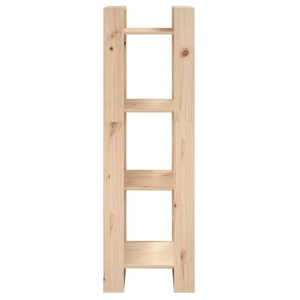 Wooden Book Cabinet Brown 41x35x125cm Solid Pine Room Divider Storage