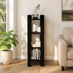 Black Solid Pine Wood Room Divider Bookcase