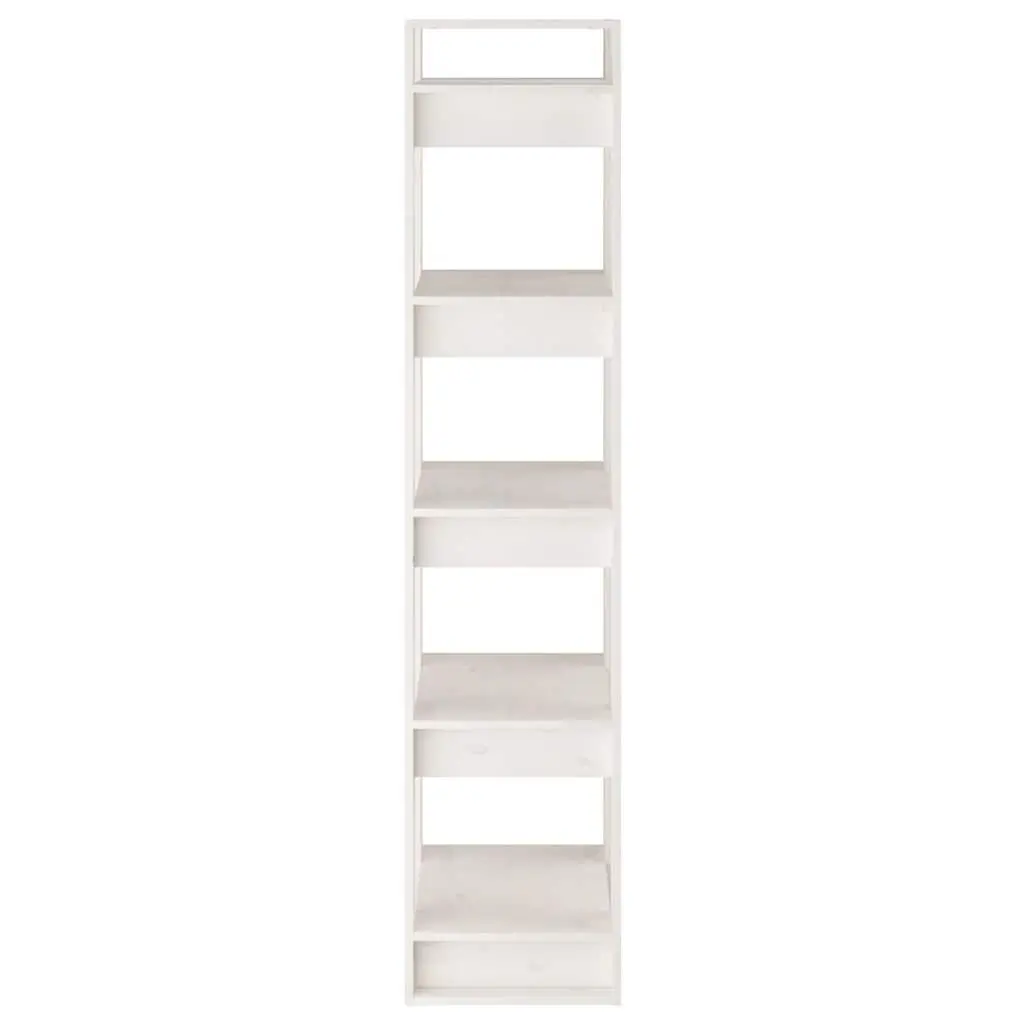 Book Cabinet White 41x35x160 cm Solid Pinewood Open Shelving Unit