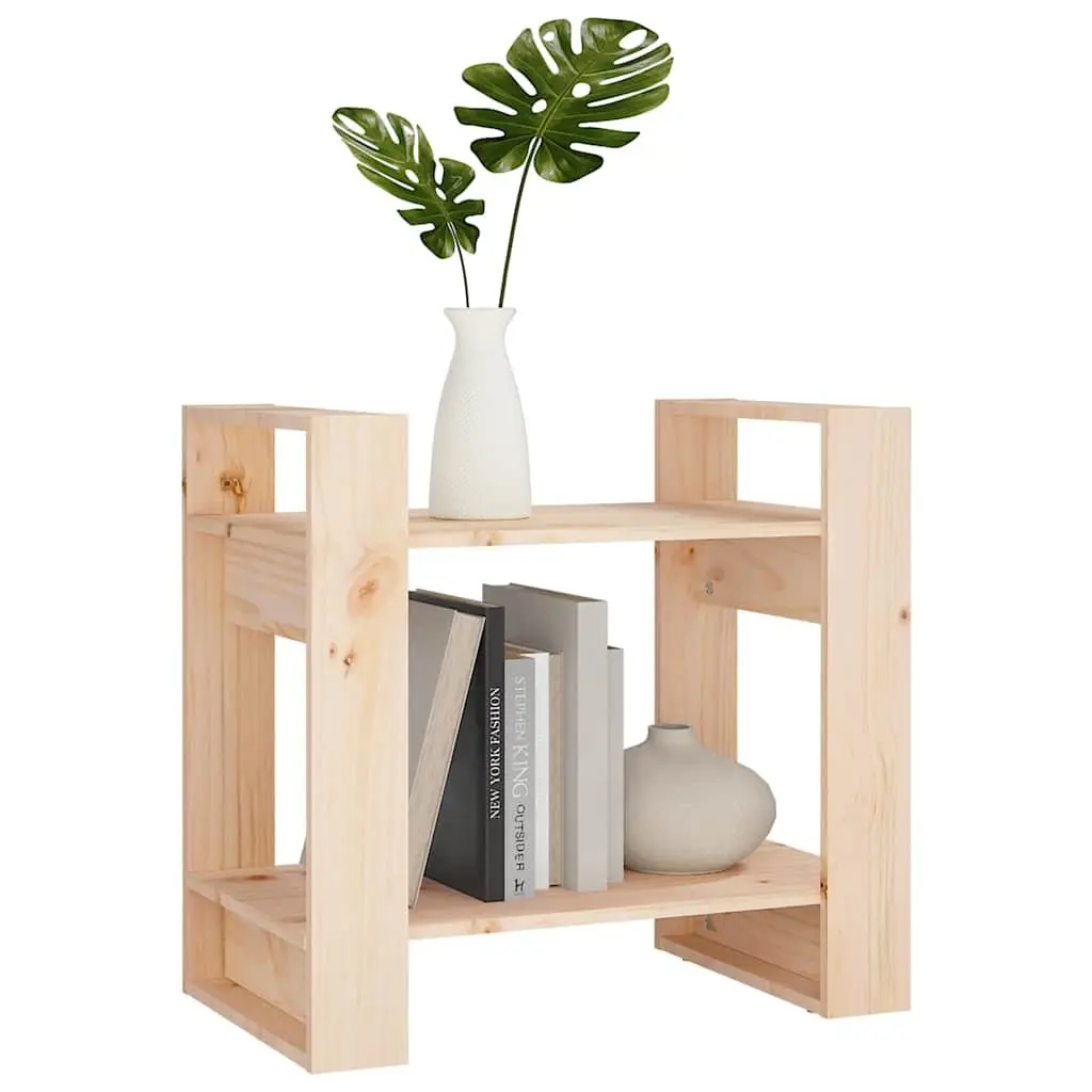 Wooden Book Cabinet Brown 60x35x57cm Solid Pine Room Divider Storage Shelf