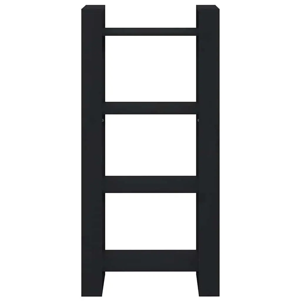 Solid Wood Book Cabinet Black 60x35x125cm Room Divider Shelving Unit